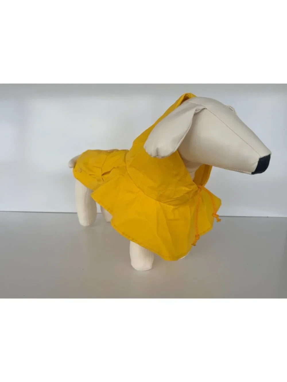 Handmade Small Dog Adjustable Dress Outfit w Harness Yellow Waterproof Raincoat